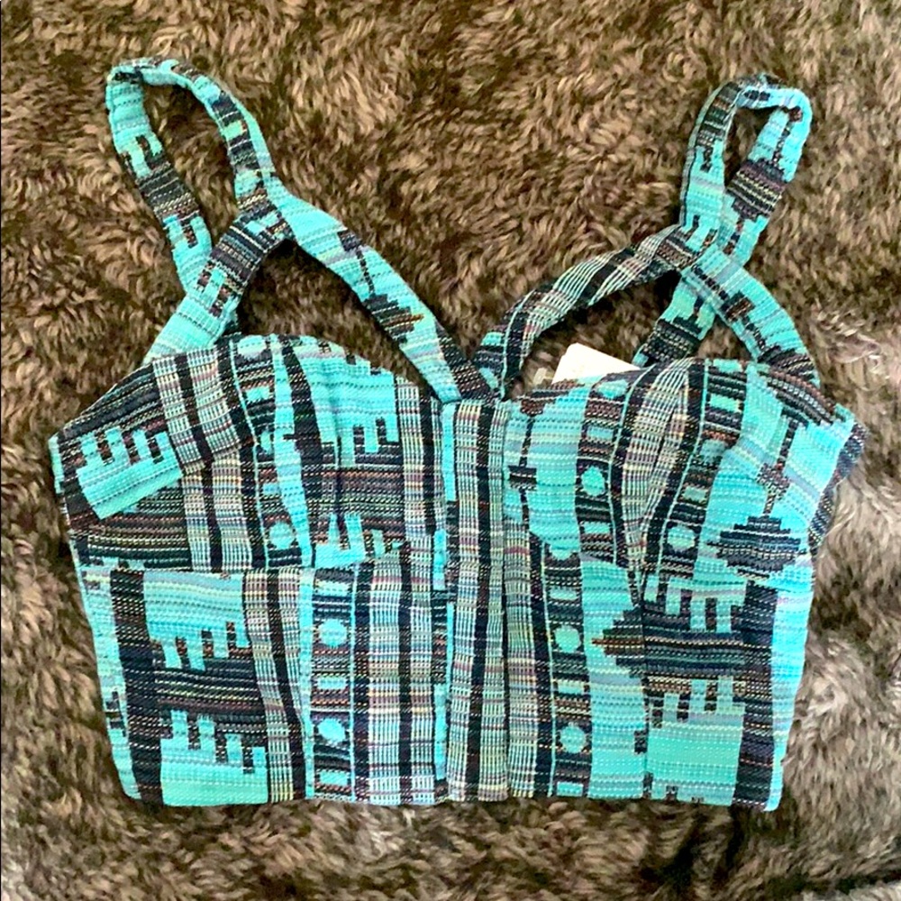 Woven Bustier Top